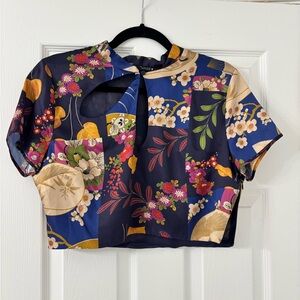Zara Multicolor Floral Crop Top